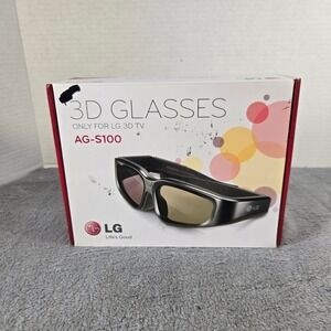 LG AG-S100 Active Shutter 3D Glasses for LG 3D TV Black AG-S100/AUS open box